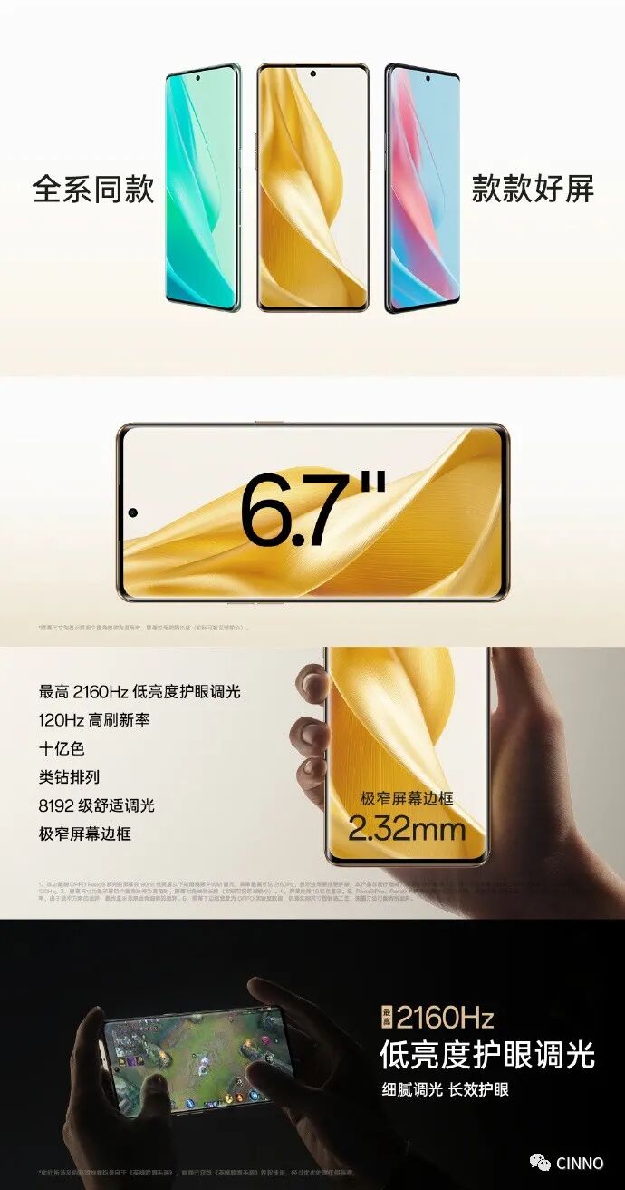 天馬供屏！OPPO Reno9系列發(fā)布：6.7吋OLED屏、類鉆排列，2499元起的圖12