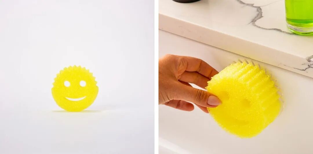 Scrub Daddy 的笑脸造型与握持方式