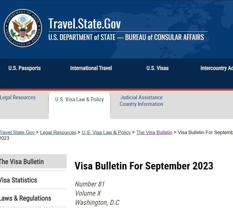 2023年9月移民排期表