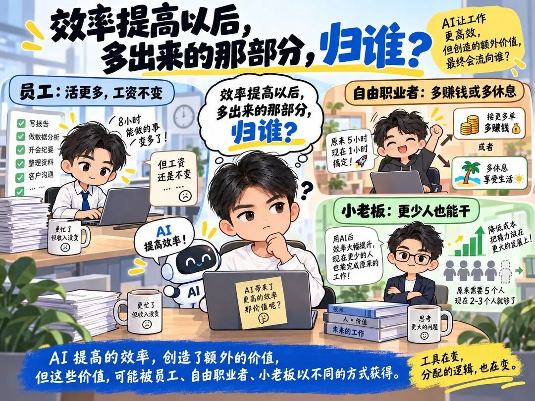 AI提升效率后打工人为何更忙 省下的时间归谁决定轻松还是加班