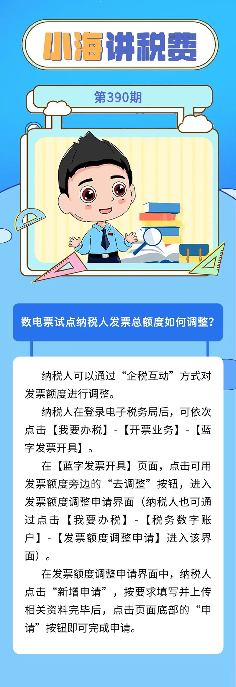 小海讲税费｜数电票试点纳税人发票总额度怎样调整？