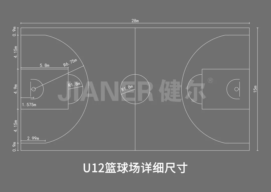 篮球地面都有什么材质_篮球场地面_篮球地面标线尺寸图