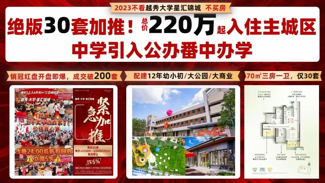 不限购的番禺，越秀大学星汇锦城220万起上车番禺主城区？