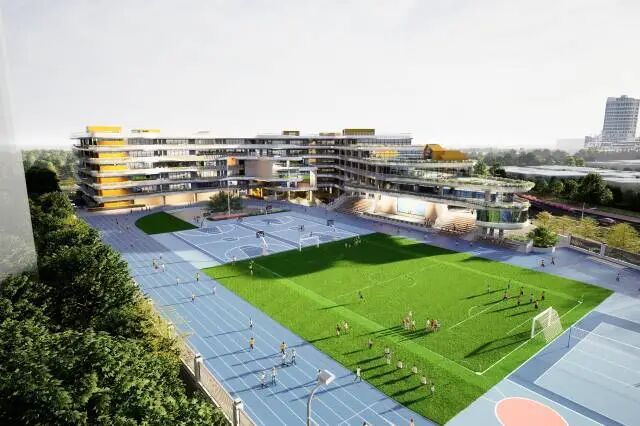 学校运动场效果图。主办方供图