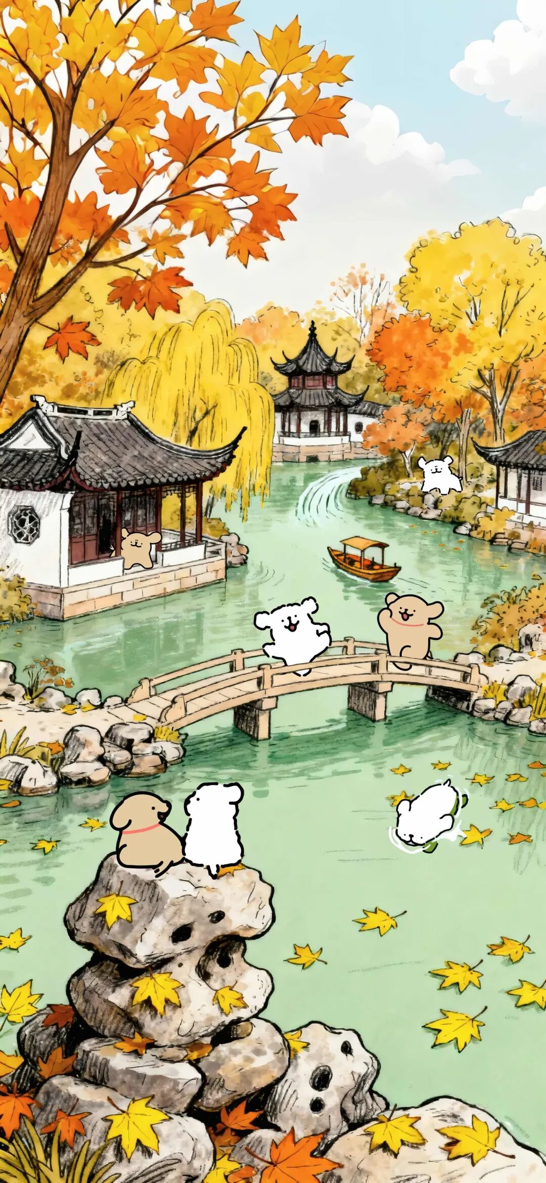 线条小狗壁纸｜8K高清壁纸
