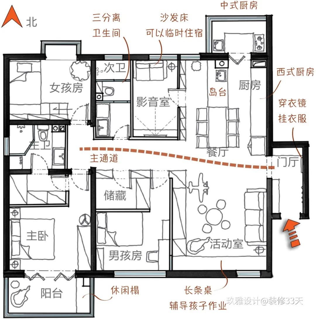 家庭起居室，全屋超強收納，實用二孩之家 家居 第4張