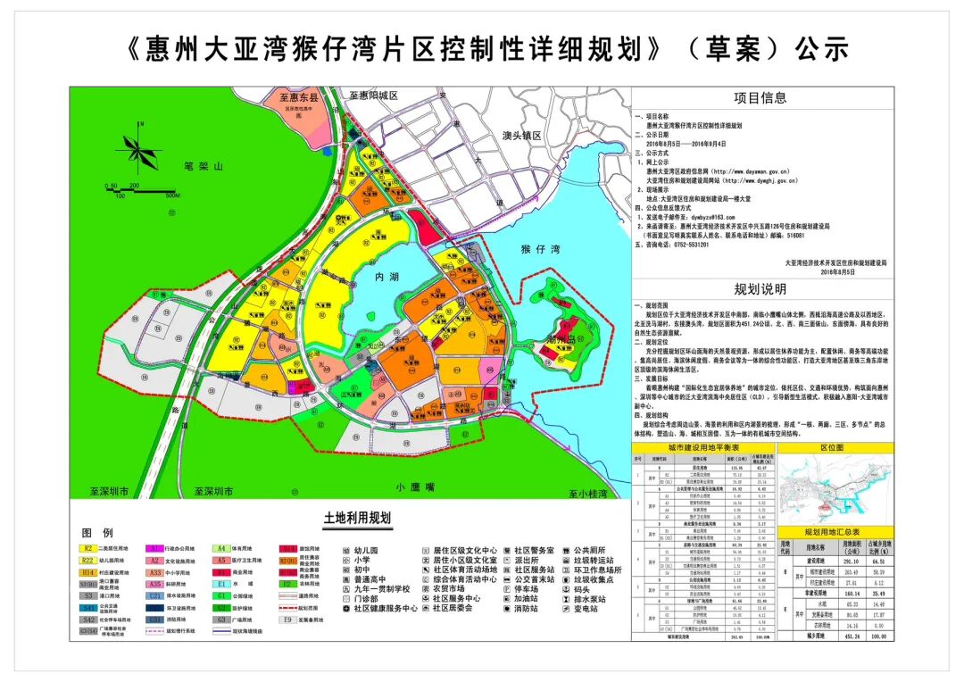 惠州市大亚湾各管控单位片区控制性详细规划