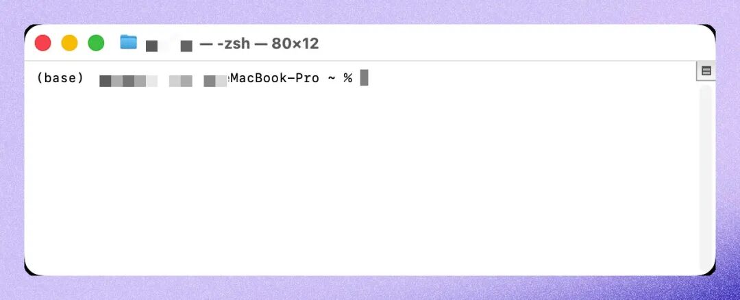 Mac终端（Terminal）界面截图：显示打开后的默认界面，有一个光标在闪