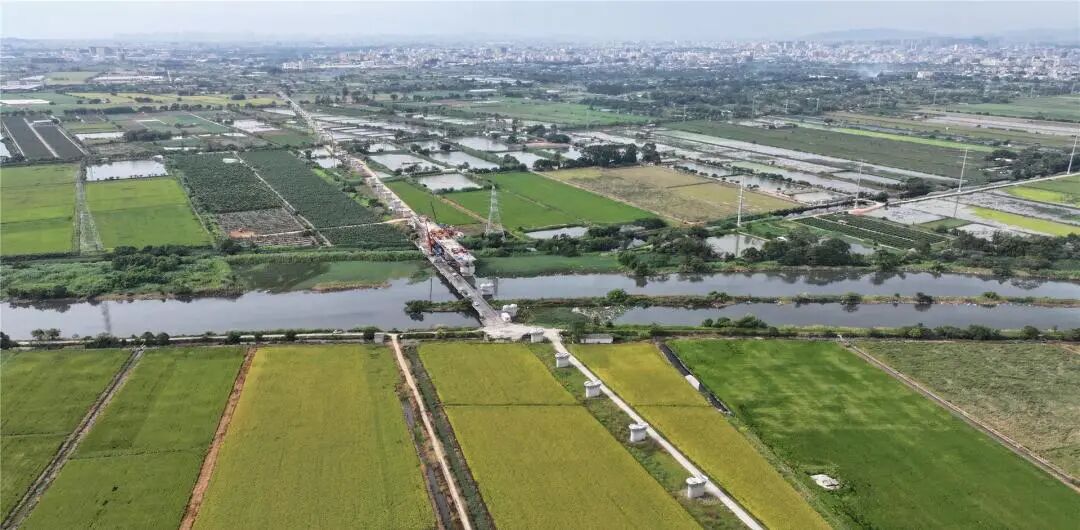 潮汕韩江特大桥成排的墩身。