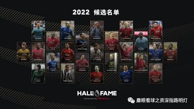 2022英超名人堂25人候选