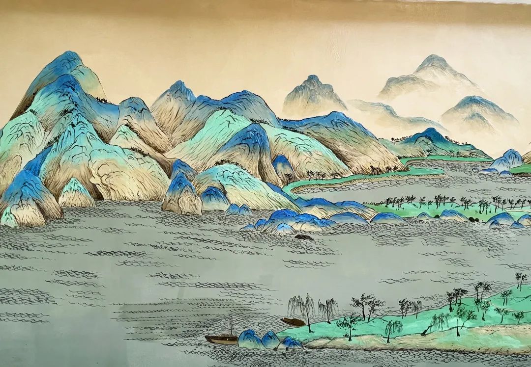 白墙为底 山水作画丨师生共绘千里江山 白墙为底 山水作画丨师生共绘千里江山