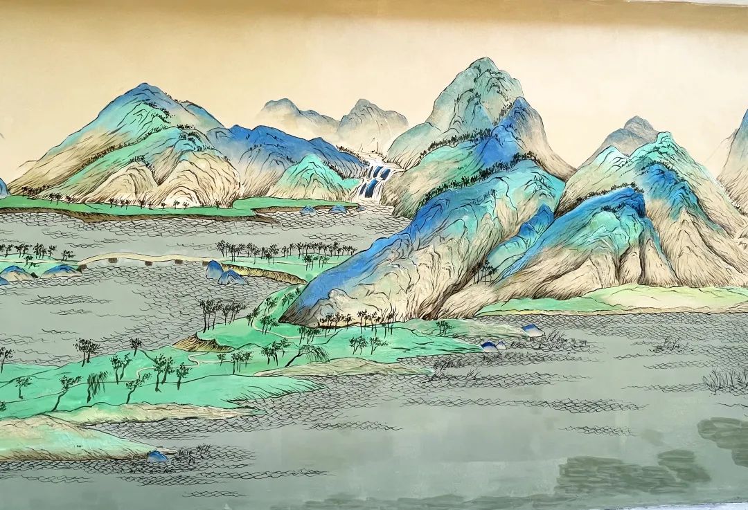 白墙为底 山水作画丨师生共绘千里江山 白墙为底 山水作画丨师生共绘千里江山