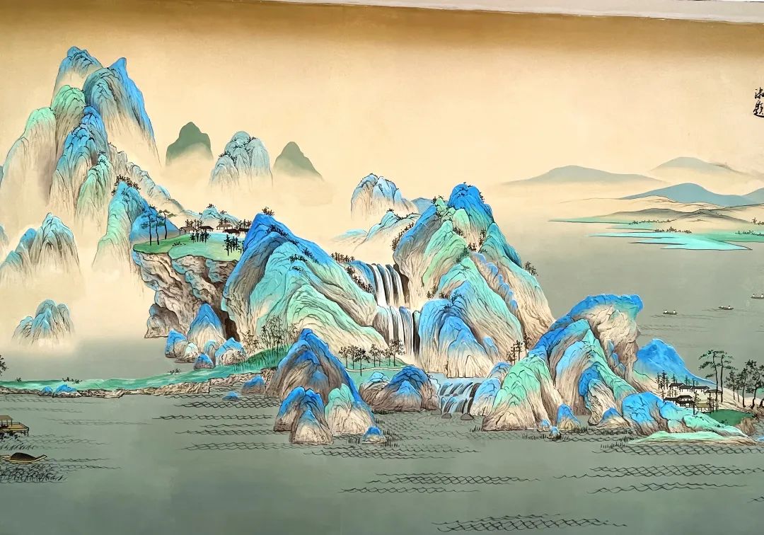 白墙为底 山水作画丨师生共绘千里江山 白墙为底 山水作画丨师生共绘千里江山