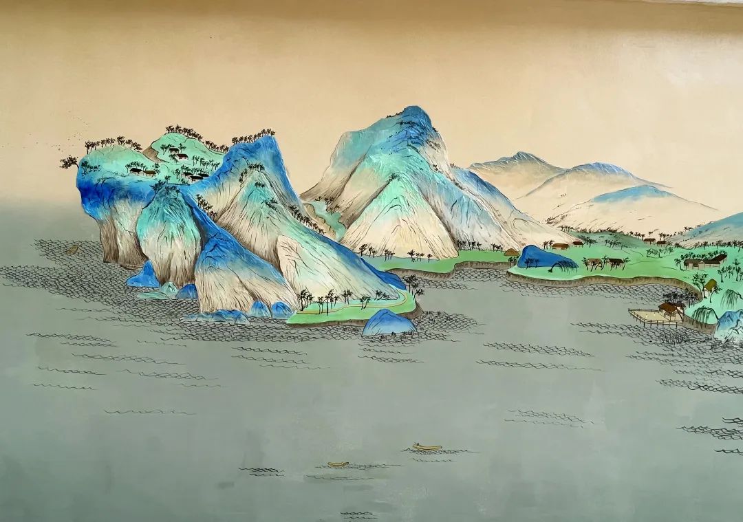 白墙为底 山水作画丨师生共绘千里江山 白墙为底 山水作画丨师生共绘千里江山