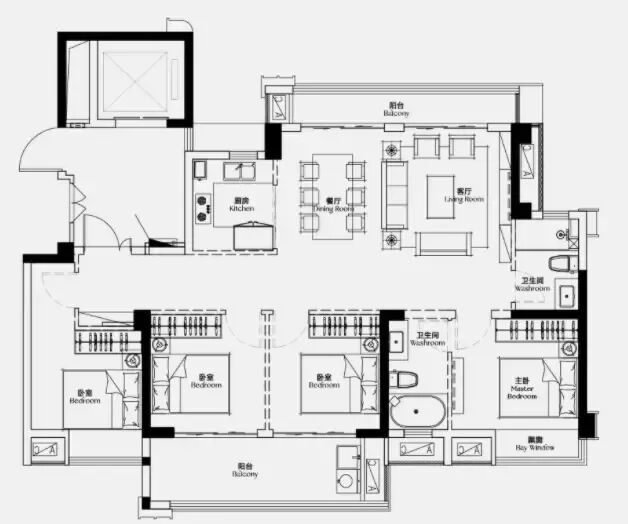左海烟山江翠130㎡户型图