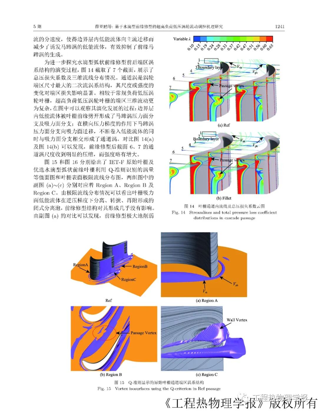 基于水滴型前缘修型的超高负荷低压涡轮流动调控机理研究的图8