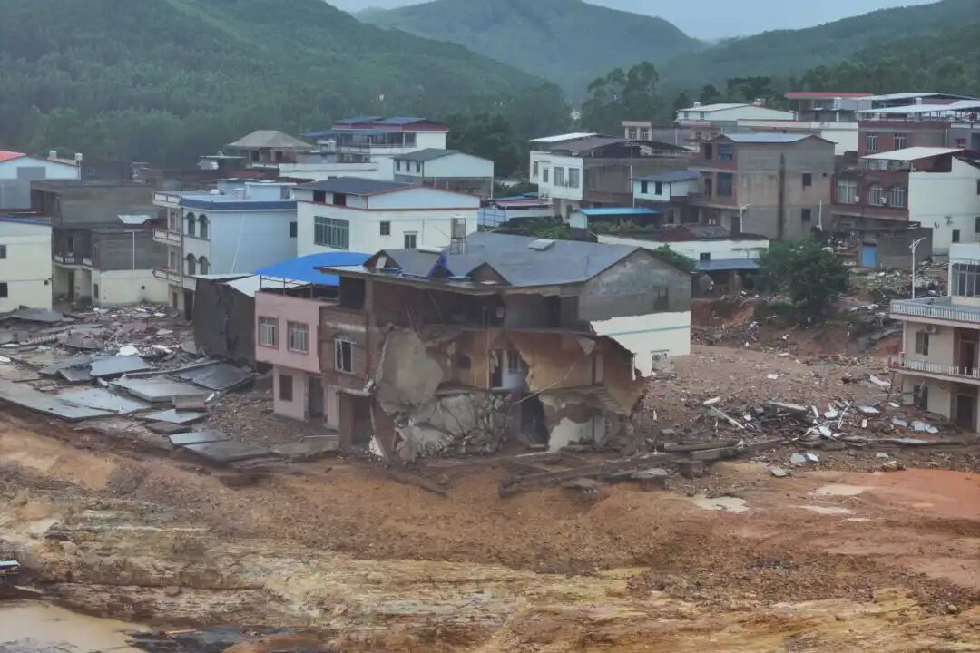 六蓝水库下游的独田村，村民的部分房屋受损。（南方周末记者 赵明/摄）