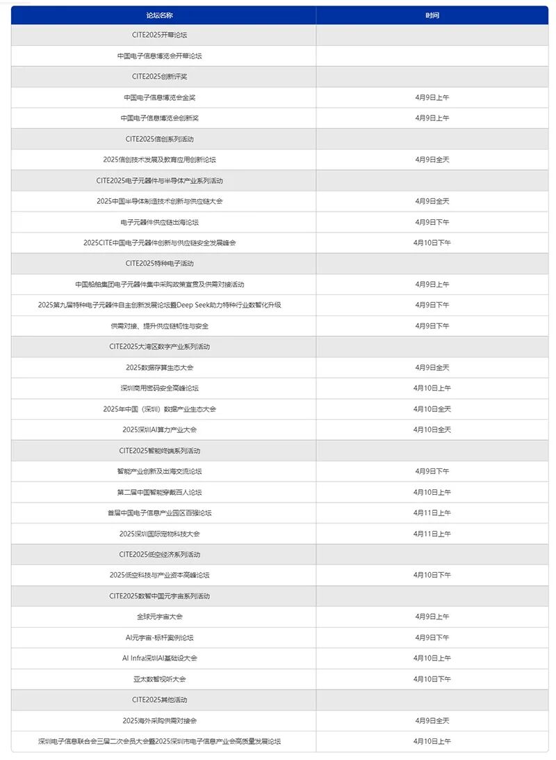 2025中国电子展，4月9-11日举办，附免费门票+展商名录