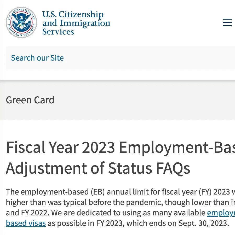 2023财年结束仅剩一个月时间，美国移民局争取用完所有绿卡配额！
