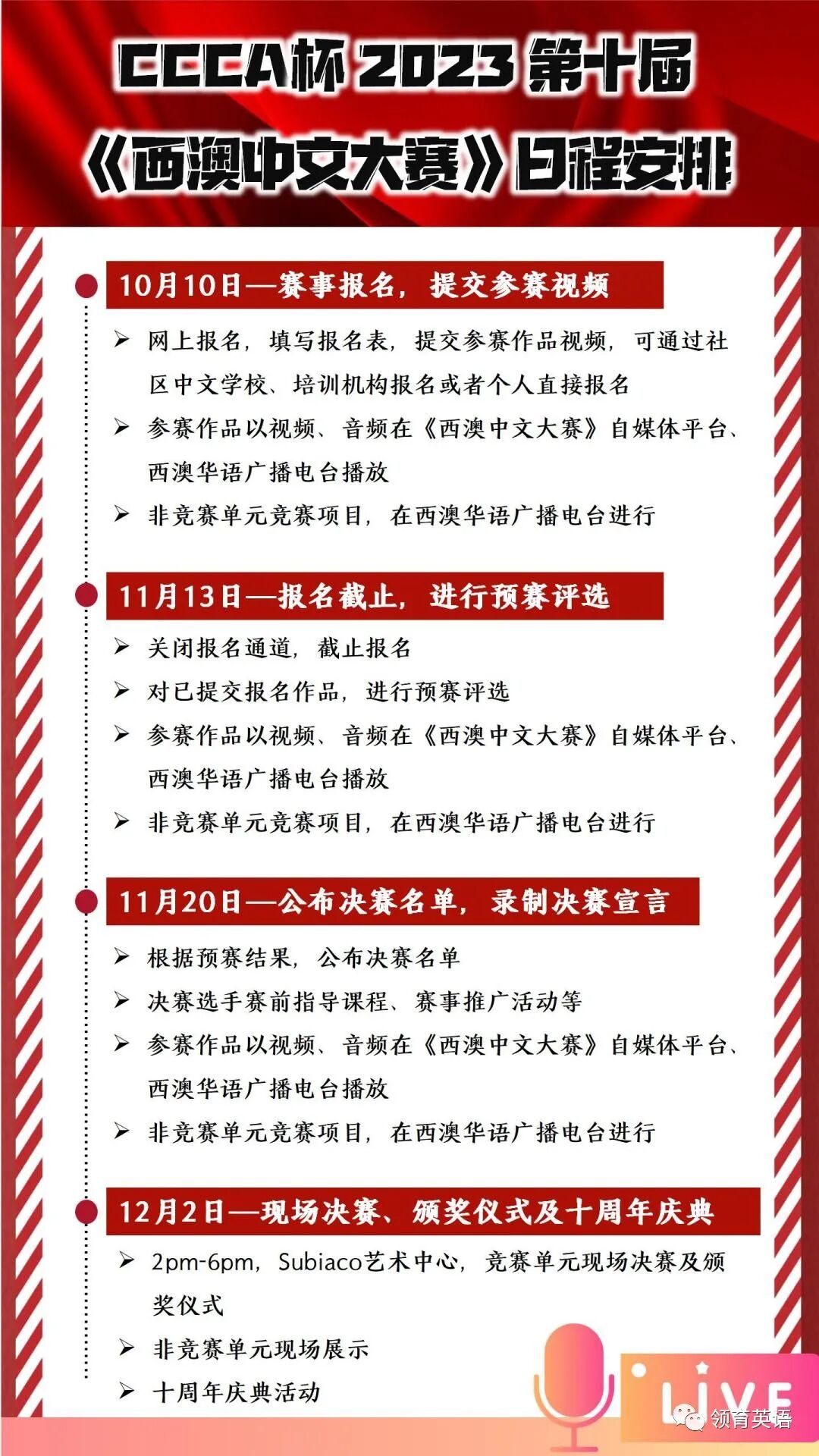 “CCCA杯”2023第十届《西澳中文大赛》启动（组图） - 6