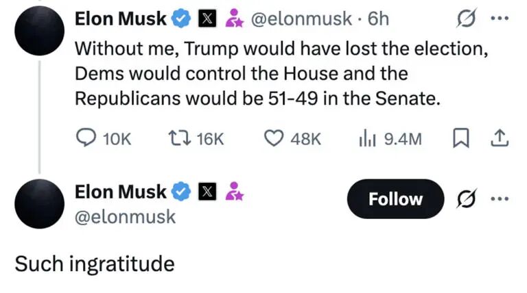 特朗普和马斯克毁掉他们的伙伴关系的那一天