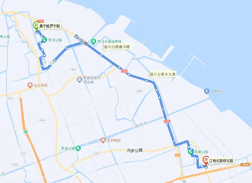 宝山2路车公交路线图图片