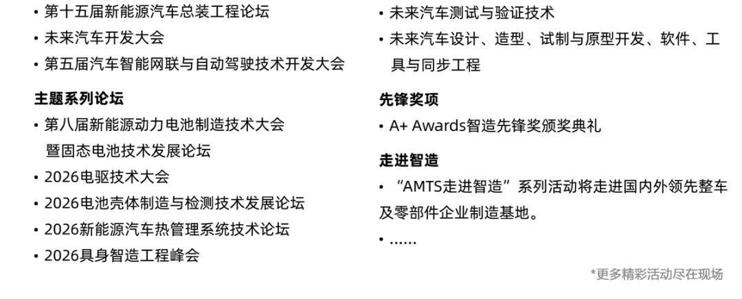 上海汽车制造展同期活动图