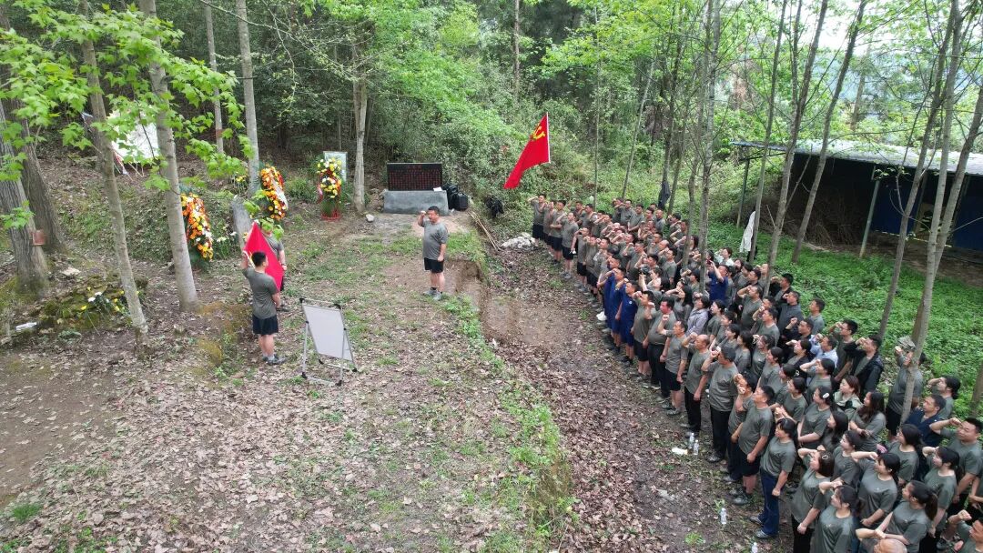 随后,乡党委书记孙彰带领全体人员重温入党誓词,面对党旗庄严宣誓,用