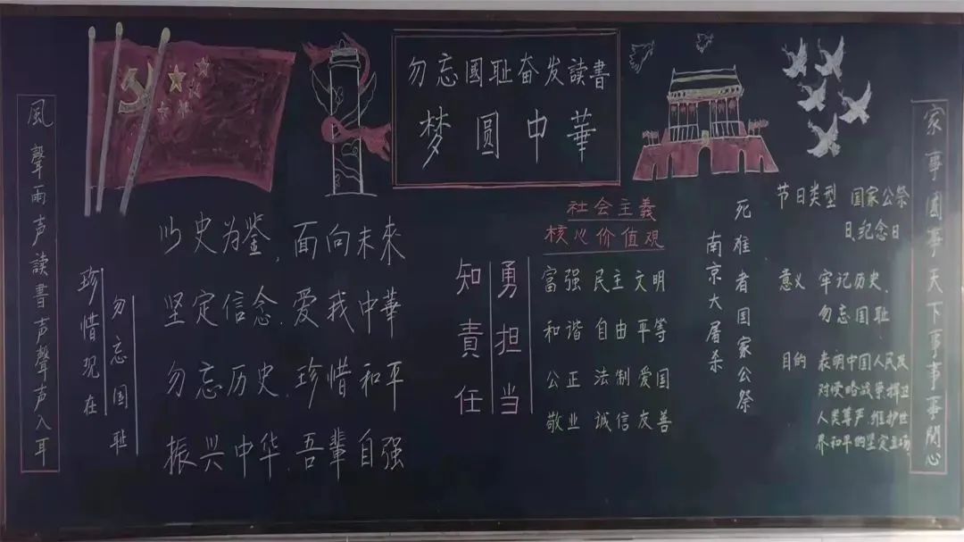 爱国粉笔字作品图片