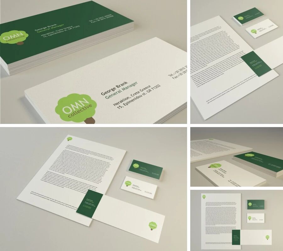 绿色企业名片宣传册VI样机PSD模板