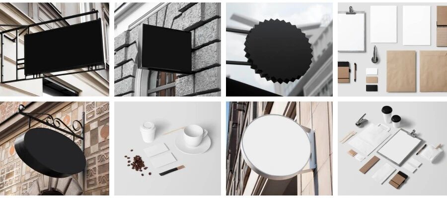 餐厅餐具菜板菜单围裙VI贴图PSD模板