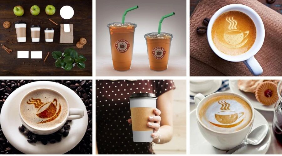 咖啡饮品杯子饼干咖啡店VI样机PSD模板