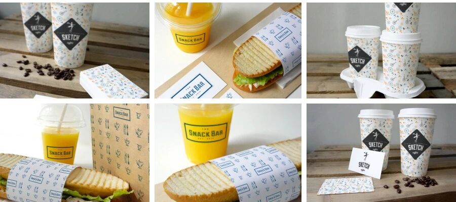 面包法棍咖啡饮品餐饮VI贴图PSD模板