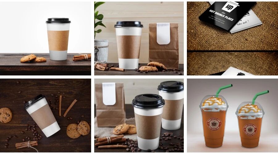 咖啡饮品杯子饼干咖啡店VI样机PSD模板