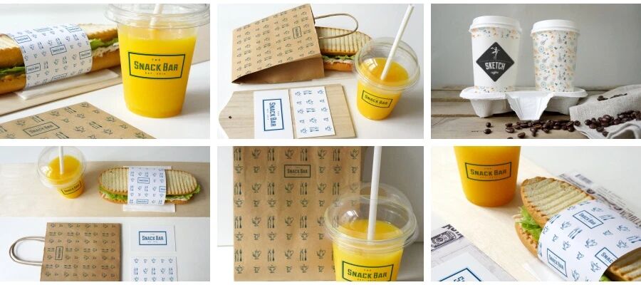 面包法棍咖啡饮品餐饮VI贴图PSD模板