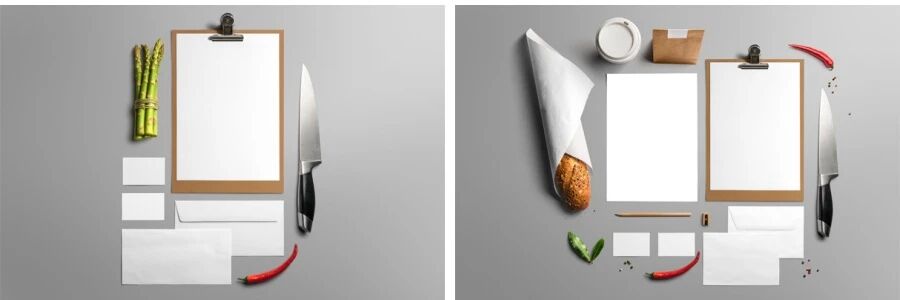 空白卡纸餐饮包装刀具VI贴图PSD模板