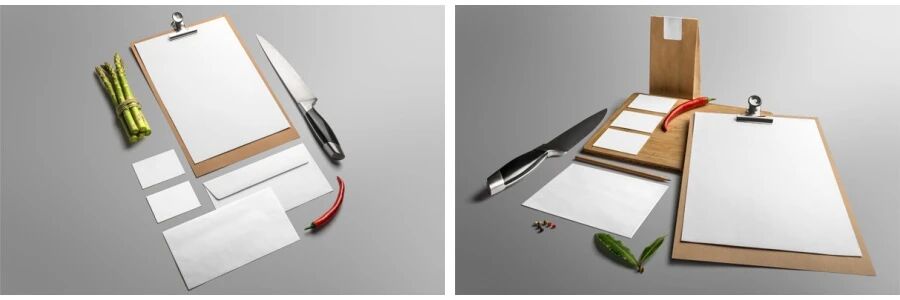 空白卡纸餐饮包装刀具VI贴图PSD模板