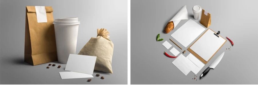 空白卡纸餐饮包装刀具VI贴图PSD模板