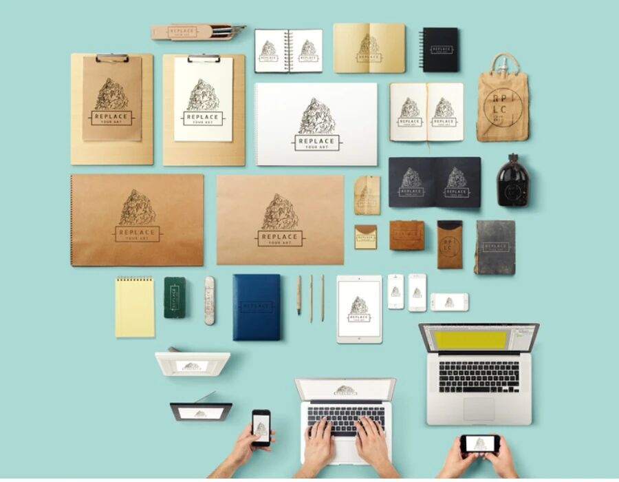 创意办公绘画各类物品VI贴图样机PSD模板