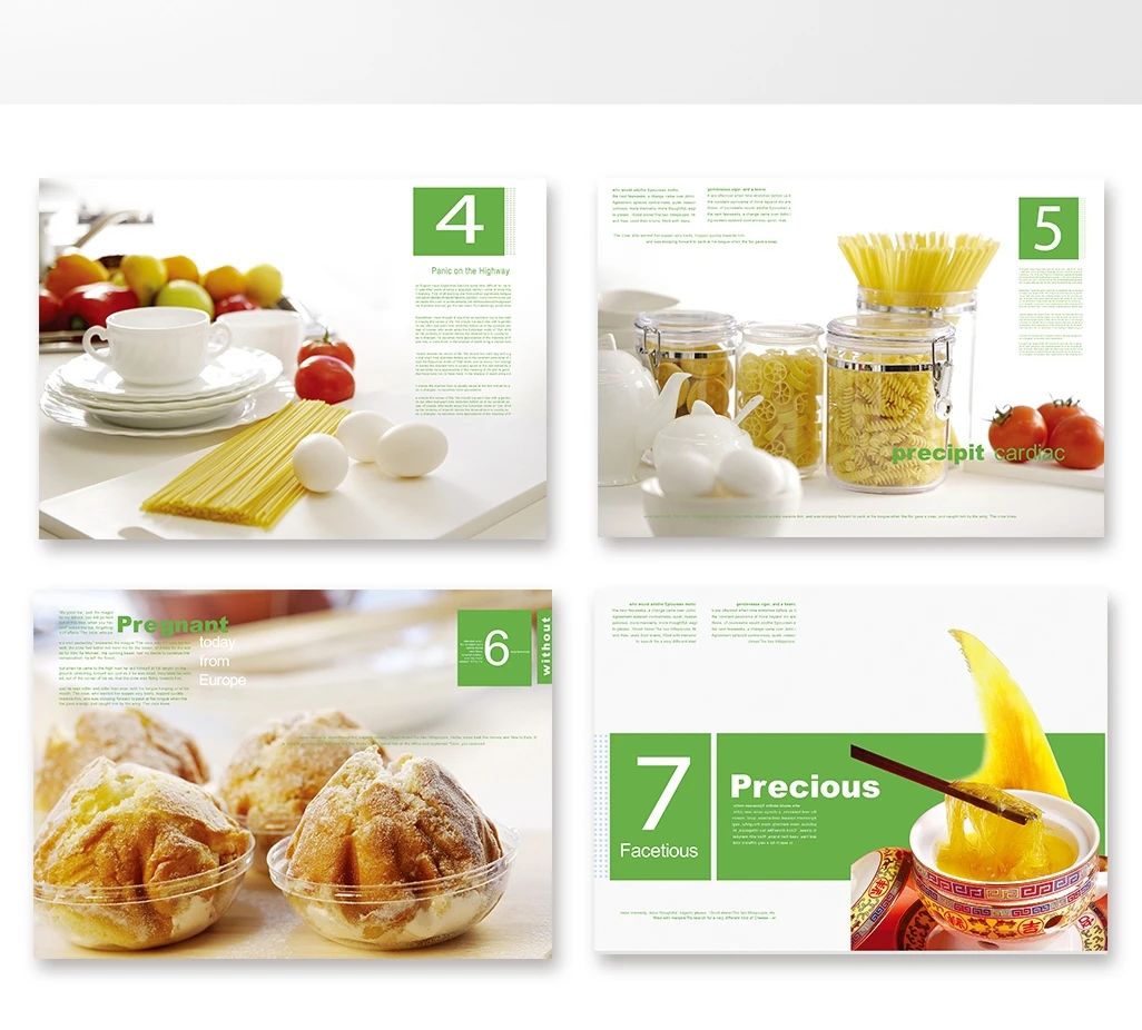 绿色食品精品画册平面设计排版PSD模板