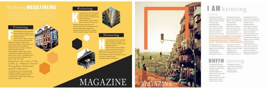 欧美时尚杂志封面画册平面设计排版PSD模板