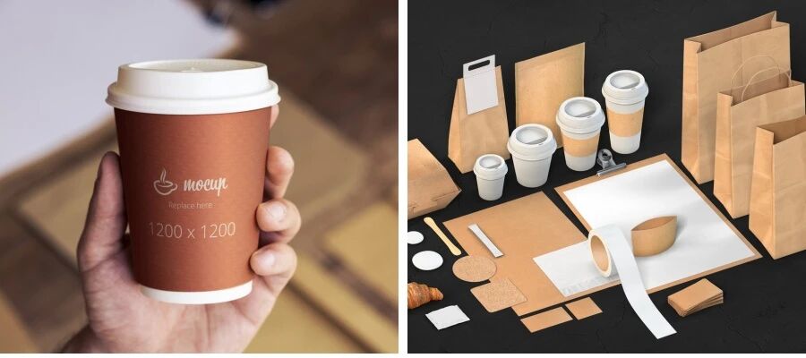 空白咖啡杯咖啡袋咖啡品牌场景VI样机PSD模板