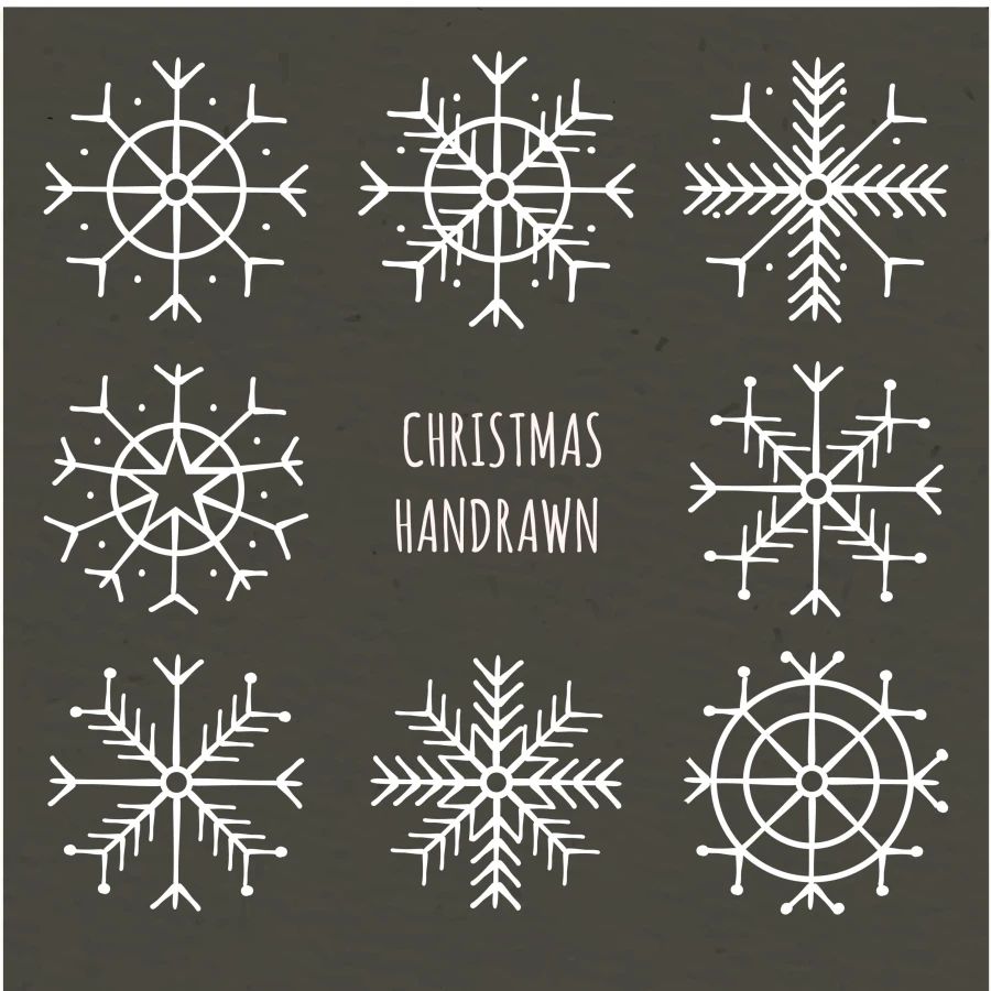 冬季圣诞雪花纹理纹路矢量设计素材