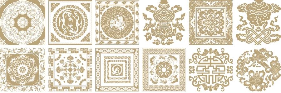 中国风吉祥图案传统喜庆祥瑞纹样纹饰矢量素材