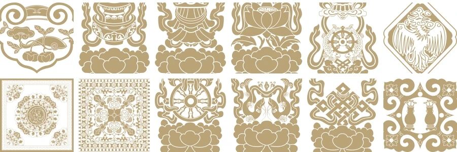 中国风吉祥图案传统喜庆祥瑞纹样纹饰矢量素材