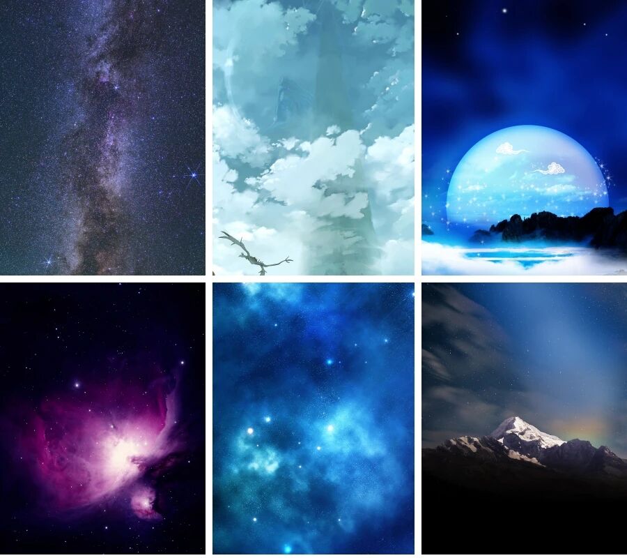 绚丽多彩唯美特效星空海报背景设计素材