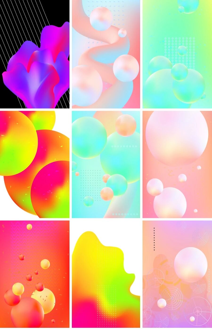 创意抽象炫彩渐变海报封面流质背景矢量设计素材