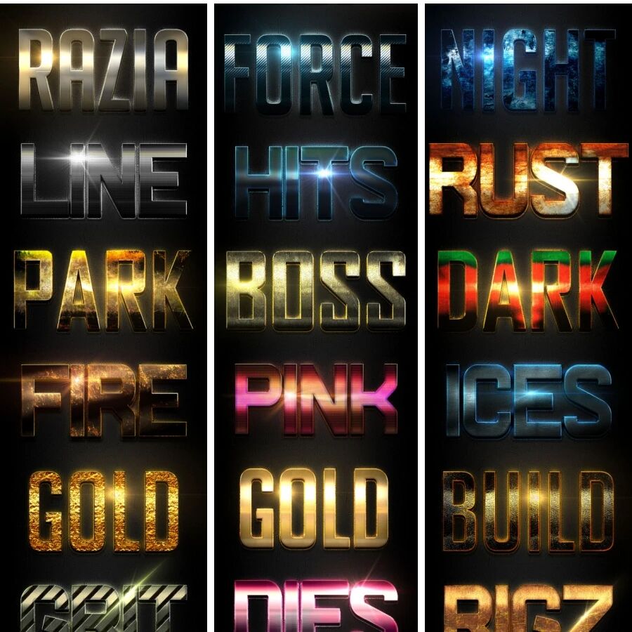 83个海报炫酷3D字体特效PSD模板素材