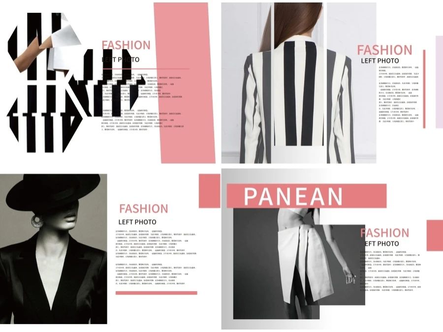 时尚大气的欧美风格时装画册平面设计排版AI模板