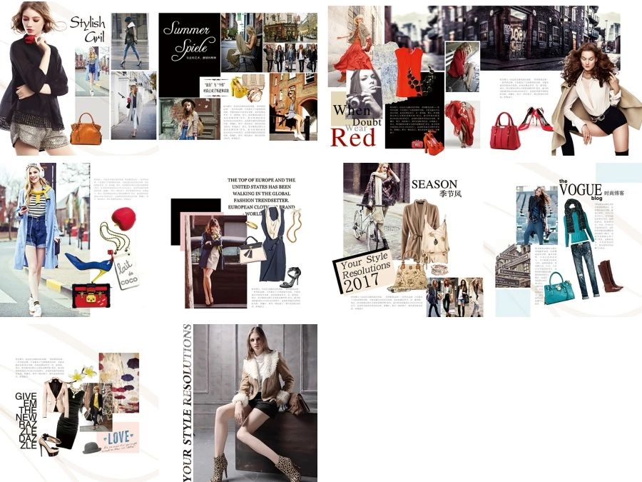 创意欧美时尚潮流画册平面设计排版PSD模板